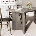 Tavolo da pranzo rettangolare per 6 persone, stile rustico, colore marrone/grigio