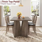 Tavolo da pranzo rettangolare per 6 persone, stile rustico, colore marrone/grigio