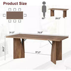Tavolo da pranzo rettangolare per 6 persone, stile rustico, colore marrone/grigio