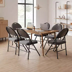 Sedia Pieghevole Imbottita in Tessuto Beige / Grigio Scuro / Rosso Scuro, Struttura in Metallo, Senza Braccioli, 1 Posto, Confezione da 2/4/6
