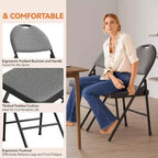 Sedia Pieghevole Imbottita in Tessuto Beige / Grigio Scuro / Rosso Scuro, Struttura in Metallo, Senza Braccioli, 1 Posto, Confezione da 2/4/6