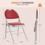 Sedia Pieghevole Imbottita in Tessuto Beige / Grigio Scuro / Rosso Scuro, Struttura in Metallo, Senza Braccioli, 1 Posto, Confezione da 2/4/6