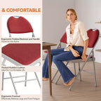 Sedia Pieghevole Imbottita in Tessuto Beige / Grigio Scuro / Rosso Scuro, Struttura in Metallo, Senza Braccioli, 1 Posto, Confezione da 2/4/6