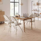 Sedia Pieghevole Imbottita in Tessuto Beige / Grigio Scuro / Rosso Scuro, Struttura in Metallo, Senza Braccioli, 1 Posto, Confezione da 2/4/6
