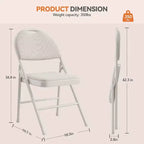Sedia Pieghevole Imbottita in Tessuto Beige / Grigio Scuro / Rosso Scuro, Struttura in Metallo, Senza Braccioli, 1 Posto, Confezione da 2/4/6