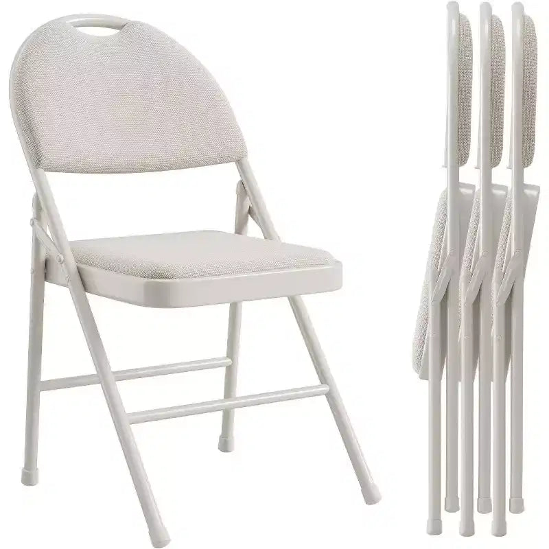 Sedia Pieghevole Imbottita in Tessuto Beige / Grigio Scuro / Rosso Scuro, Struttura in Metallo, Senza Braccioli, 1 Posto, Confezione da 2/4/6