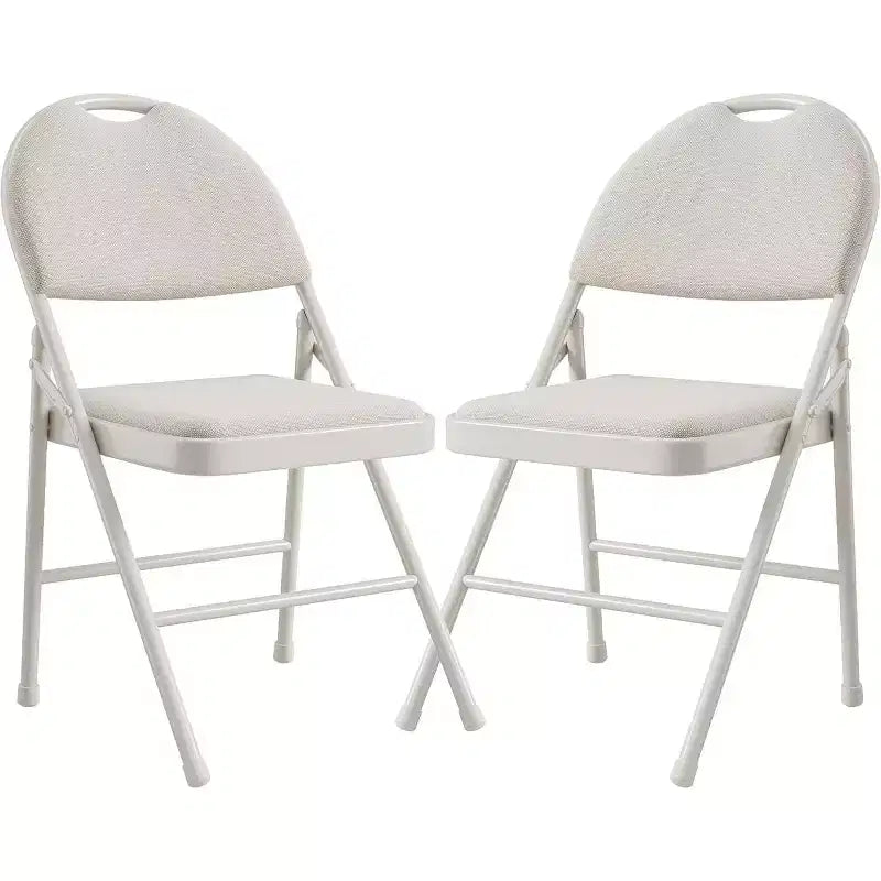 4 Pack Fabric Padded Folding Chairs, Metal Foldable Chairs with Padded Back, 350 lbs Capacity, for Indoor Outdoor Events, Commercial Use