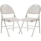4 Pack Fabric Padded Folding Chairs, Metal Foldable Chairs with Padded Back, 350 lbs Capacity, for Indoor Outdoor Events, Commercial Use