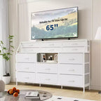 Comodino/Cassettiera in Tessuto Bianco/Nero con Top in Legno, 14 Cassetti, Monoutente
