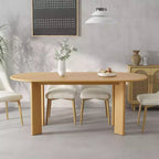 PexFix 67 x 33.5 Oak Solid Wood Farmhouse Dining Table Oval Wood Top for Modern Dining Rooms & Family Gatherings