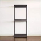 Cabina Armadio in Legno Composito Nero con Cesti Contenitore, 1 Persona, 197.3 cm A x 281.9 cm L