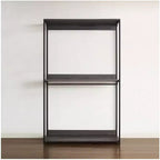 Cabina Armadio in Legno Composito Nero con Cesti Contenitore, 1 Persona, 197.3 cm A x 281.9 cm L