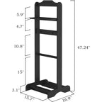Servomuto nero 5-in-1 con scarpiera, appendiabiti e vassoio superiore, singolo