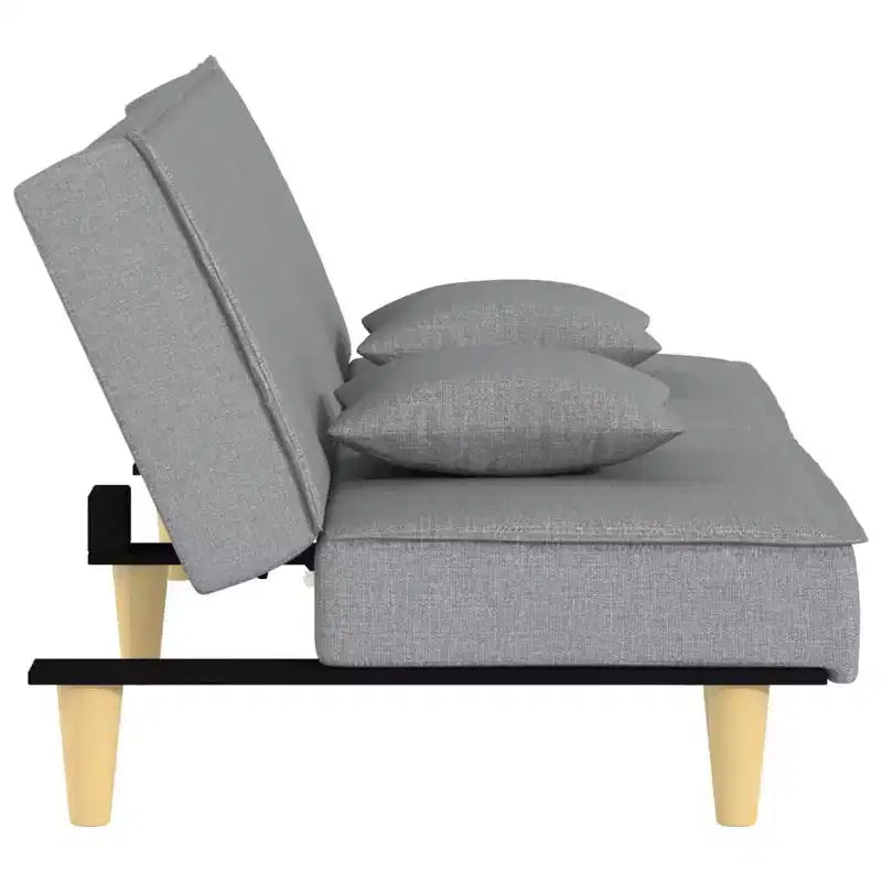 Divano letto convertibile biposto grigio chiaro