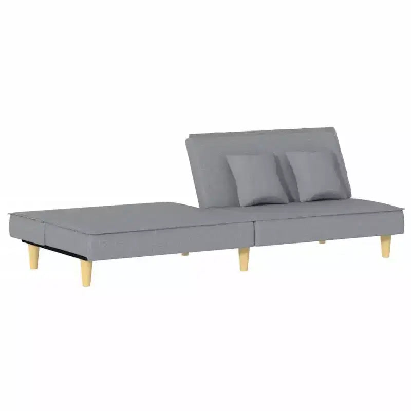 Divano letto convertibile biposto grigio chiaro