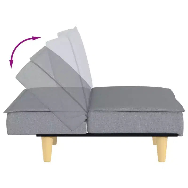 Divano letto convertibile biposto grigio chiaro