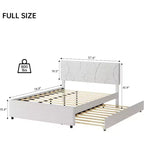 Letto estraibile imbottito grigio, struttura a piattaforma per materasso singolo/matrimoniale, due posti letto