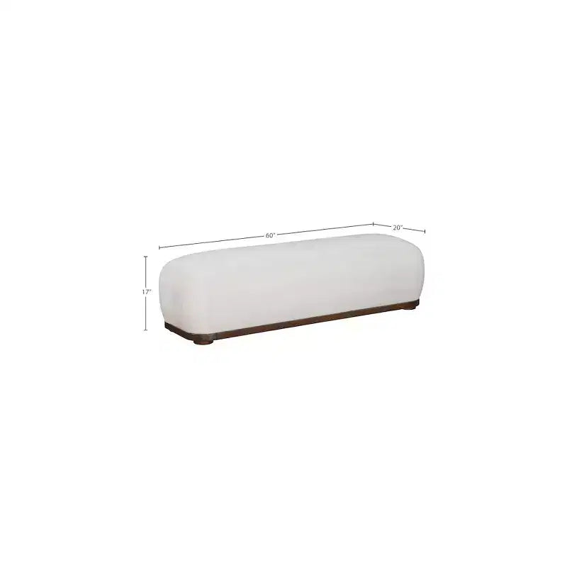 Panca in tessuto ciniglia nera/crema, stile moderno di metà secolo, 2–3 posti