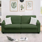 Divano a 2 posti in velluto a coste beige/verde/grigio/rosso arancio, moderno con braccioli larghi