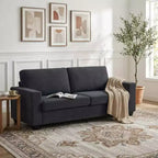 Divano a 2 posti in velluto a coste beige/verde/grigio/rosso arancio, moderno con braccioli larghi