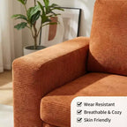 Divano a 2 posti in velluto a coste beige/verde/grigio/rosso arancio, moderno con braccioli larghi