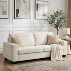 84 Upholstered Apartment Sofa, Modern 2-Seater Corduroy Couch with Wide Arms and Supportive Cushions for Living Room