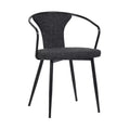 Armen Living,Francis Contemporary Dining Chair in Black Powder Coated Finish and Black Fabric