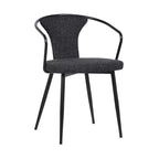 Armen Living,Francis Contemporary Dining Chair in Black Powder Coated Finish and Black Fabric