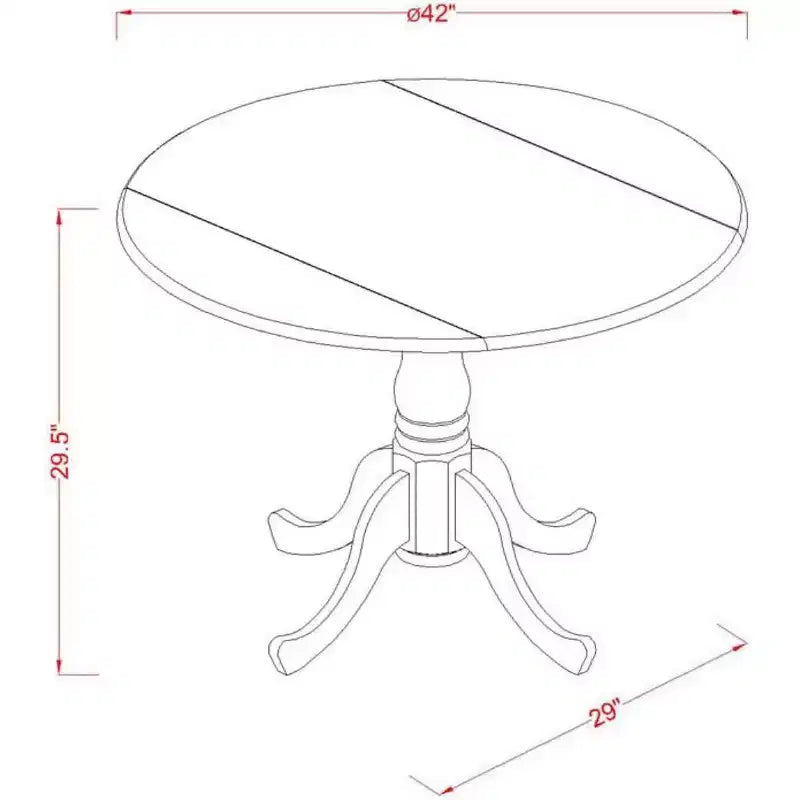 Set tavolo da pranzo rotondo con ante a ribalta, nero/rovere, 3 pezzi, 2 posti a sedere