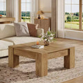 Lantine 39-Inch Square Coffee Table, Farmhouse Wooden Living Room Tables with Sturdy Legs, Accent Center Table, Easy Assembly,