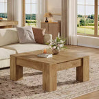 Lantine 39-Inch Square Coffee Table, Farmhouse Wooden Living Room Tables with Sturdy Legs, Accent Center Table, Easy Assembly,