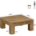 Tavolino da caffè quadrato Lantine da 39 pollici, tavoli da salotto in legno stile fattoria con gambe robuste, tavolino centrale d'accento, facile montaggio,
