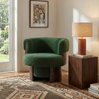 Poltrona a botte girevole beige/verde, 1-2 posti