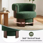 Poltrona a botte girevole beige/verde, 1-2 posti