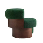 Poltrona a botte girevole beige/verde, 1-2 posti