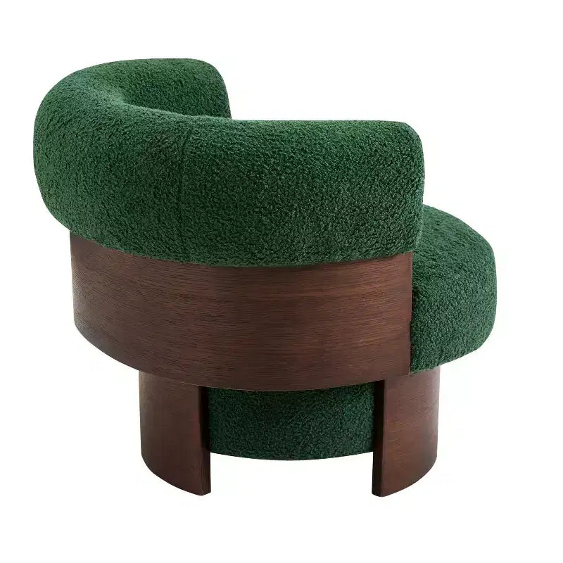 Poltrona a botte girevole beige/verde, 1-2 posti