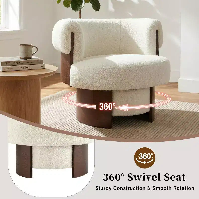 Poltrona a botte girevole beige/verde, 1-2 posti