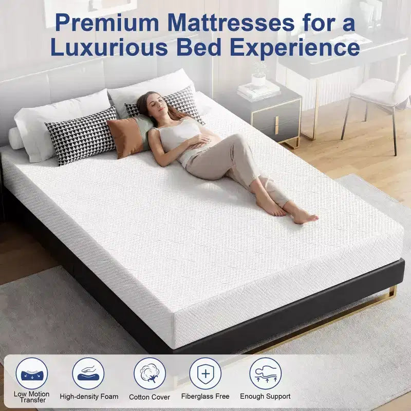 Materasso in schiuma bianco extra rigido, Bed-in-a-Box, 1–2 persone