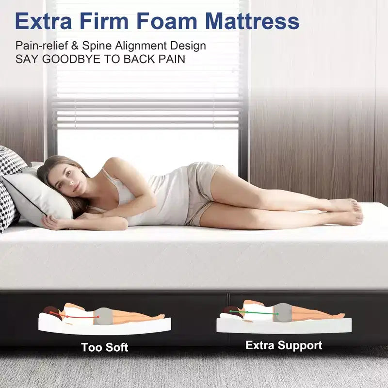 Materasso in schiuma bianco extra rigido, Bed-in-a-Box, 1–2 persone