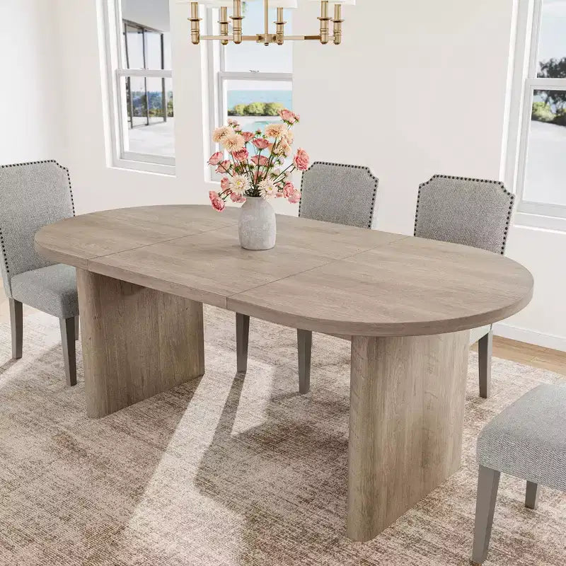 Sedia da pranzo imbottita senza braccioli, schienale alto, colore beige/grigio, tessuto in lino, sedile singolo