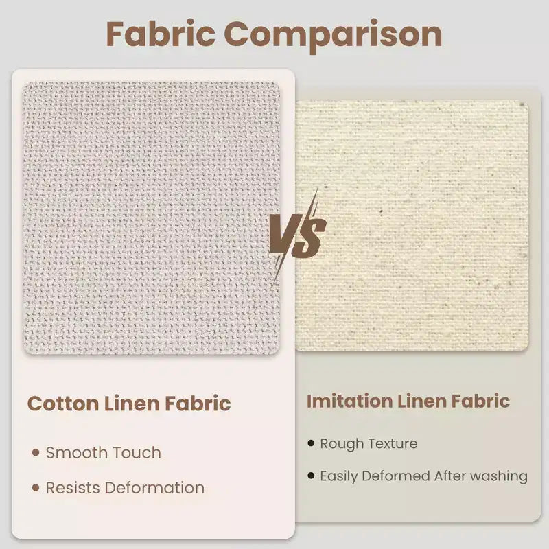 Sedia da pranzo imbottita senza braccioli, schienale alto, colore beige/grigio, tessuto in lino, sedile singolo