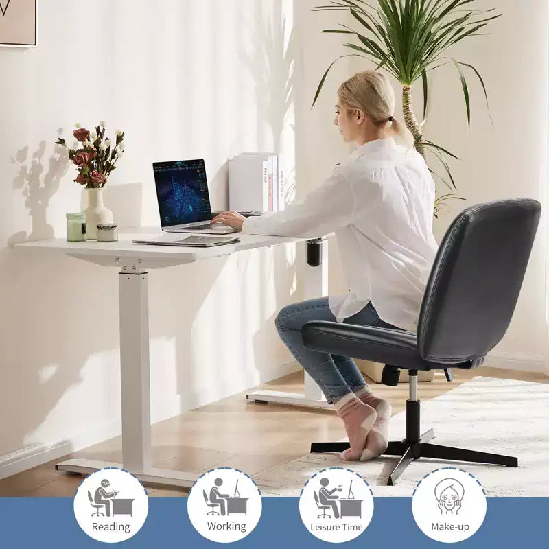 Sedia da ufficio ergonomica senza braccioli con seduta ampia, multicolore, per 1 persona
