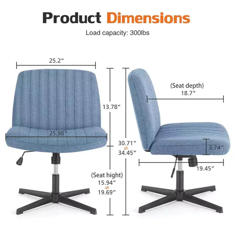 Sedia da ufficio ergonomica senza braccioli con seduta ampia, multicolore, per 1 persona