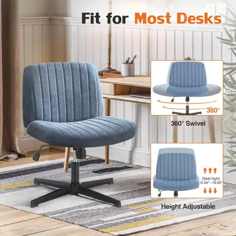 Sedia da ufficio ergonomica senza braccioli con seduta ampia, multicolore, per 1 persona