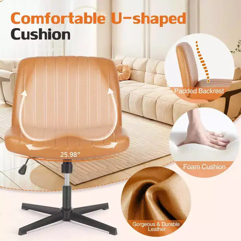 Sedia da ufficio ergonomica senza braccioli con seduta ampia, multicolore, per 1 persona