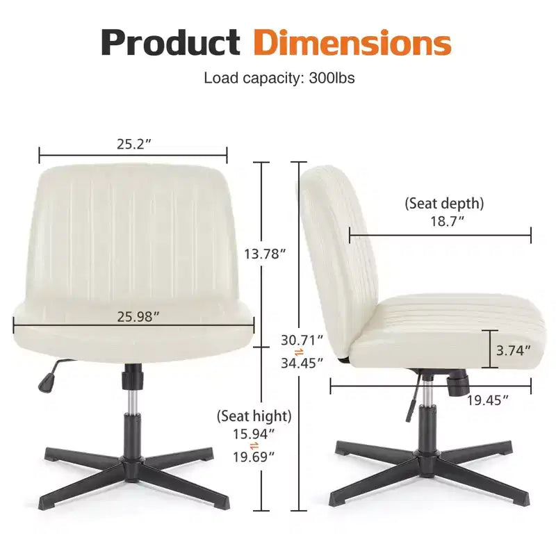 Sedia da ufficio ergonomica senza braccioli con seduta ampia, multicolore, per 1 persona