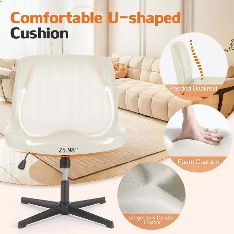 Sedia da ufficio ergonomica senza braccioli con seduta ampia, multicolore, per 1 persona