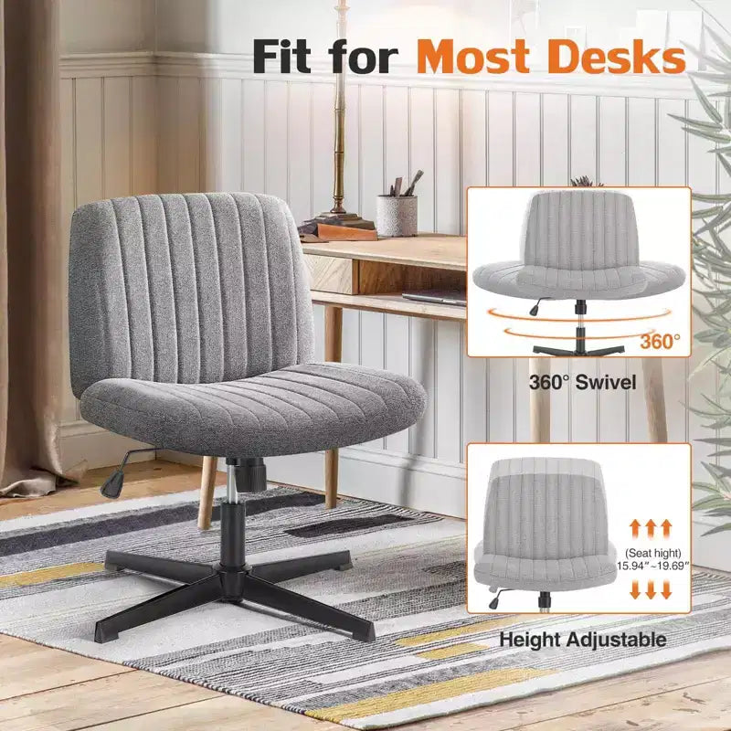 Sedia da ufficio ergonomica senza braccioli con seduta ampia, multicolore, per 1 persona