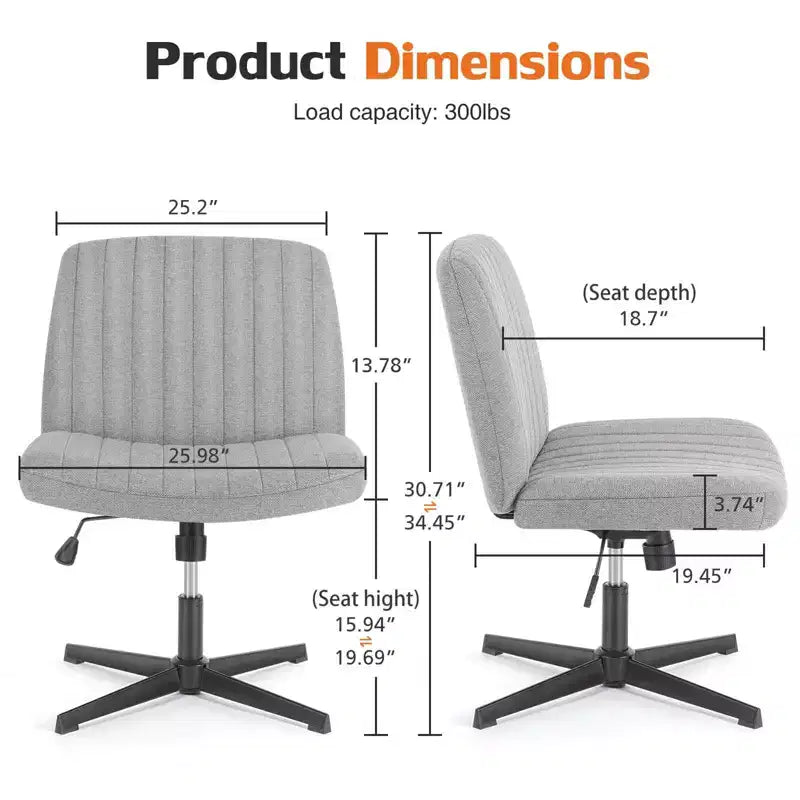 Sedia da ufficio ergonomica senza braccioli con seduta ampia, multicolore, per 1 persona