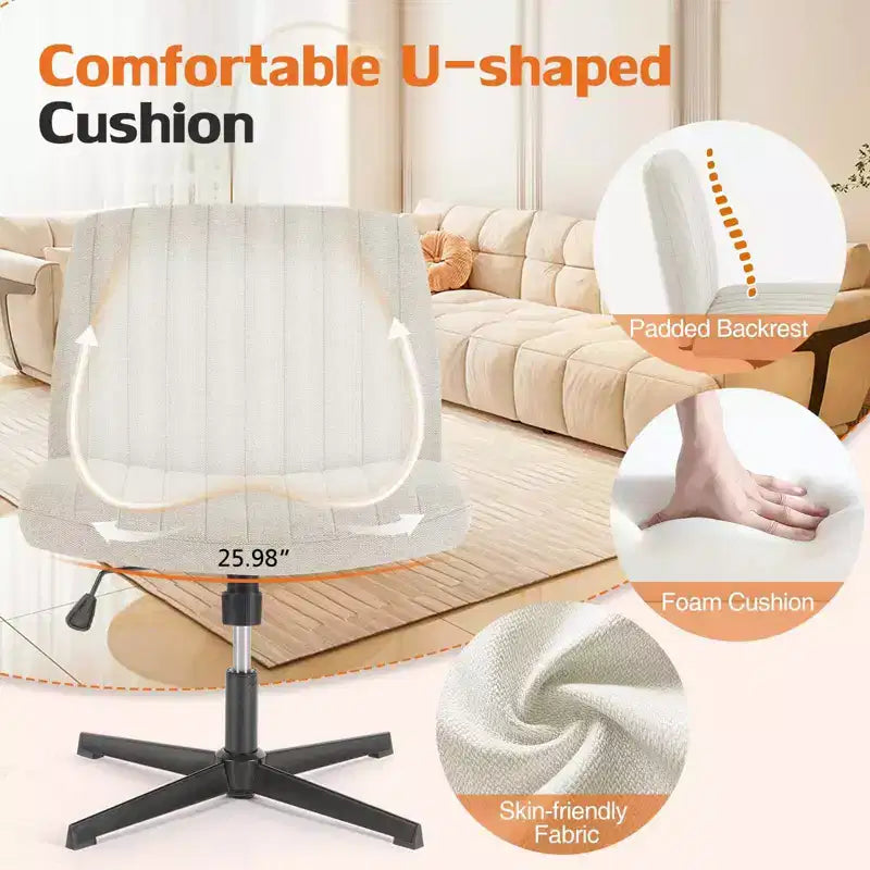 Sedia da ufficio ergonomica senza braccioli con seduta ampia, multicolore, per 1 persona